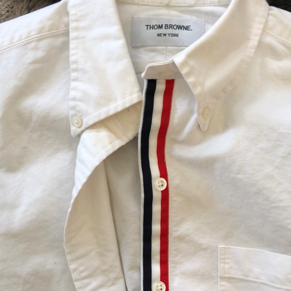 Thom Browne white button down top
